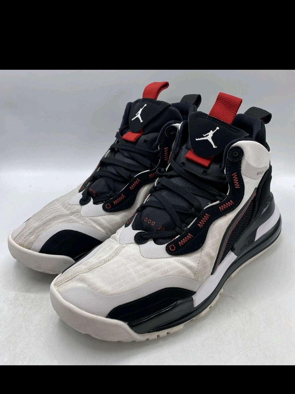 Air Jordan Men's White Black Red Athletic Sneakers Aerospace 720